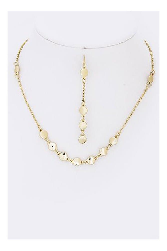 Gold Disk Chain Necklace - Disc Chain - Lead Compliant