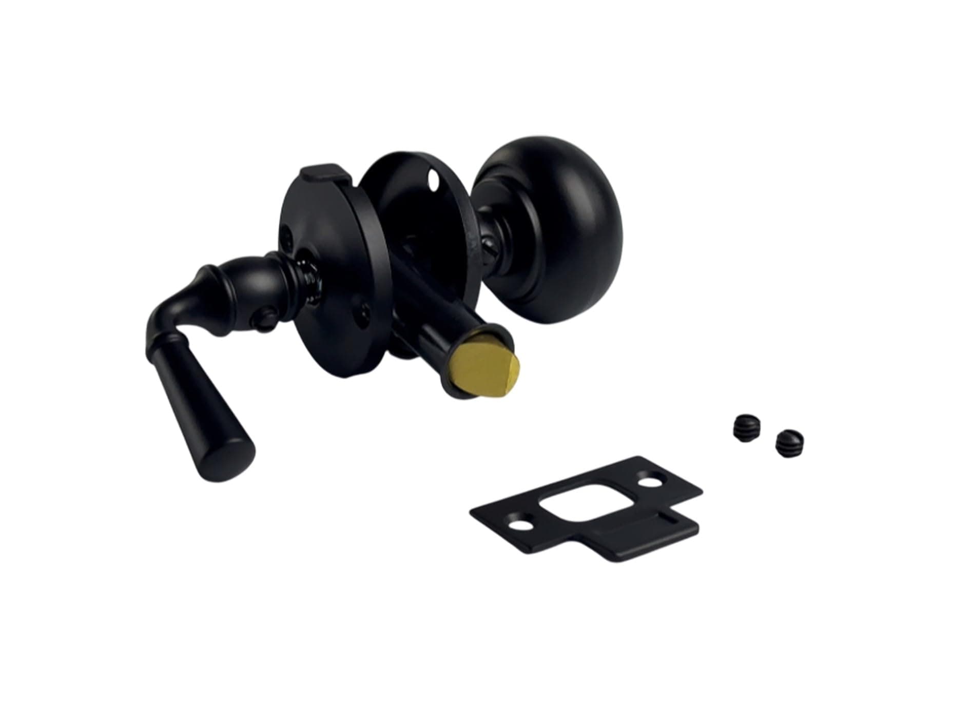 QCAA Solid Brass Storm Door Latch, Matte Black, Made in Taiwan, 1 Pack