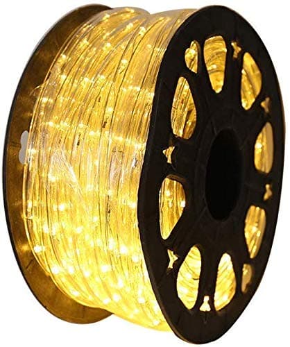 PYSICAL 110V 2-Wire Waterproof LED Rope Light Kit for Background Lighting,Decorative Lighting,Outdoor Decorative Lighting,Christmas Lighting,Trees,Bridges and Eaves (Warm White, 100ft)