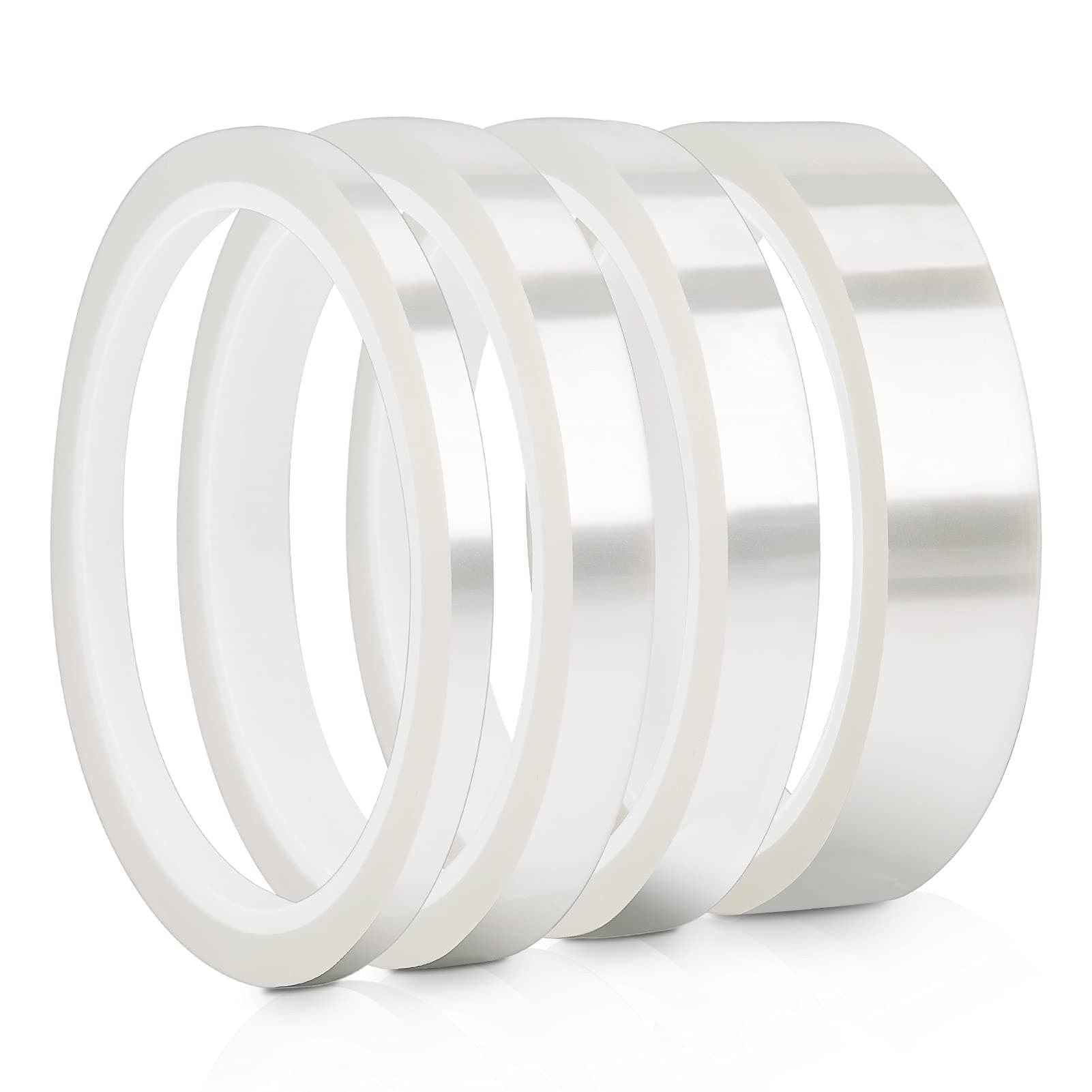 AONELASolyee 4 Rolls Heat Tapes for Sublimation, 4 Different Sizes High Temperature Heat Resistant Tape, Transfer Heat Press Tape for Electronics Printing DIY Crafts on T-Shirt Fabrics, No Residue