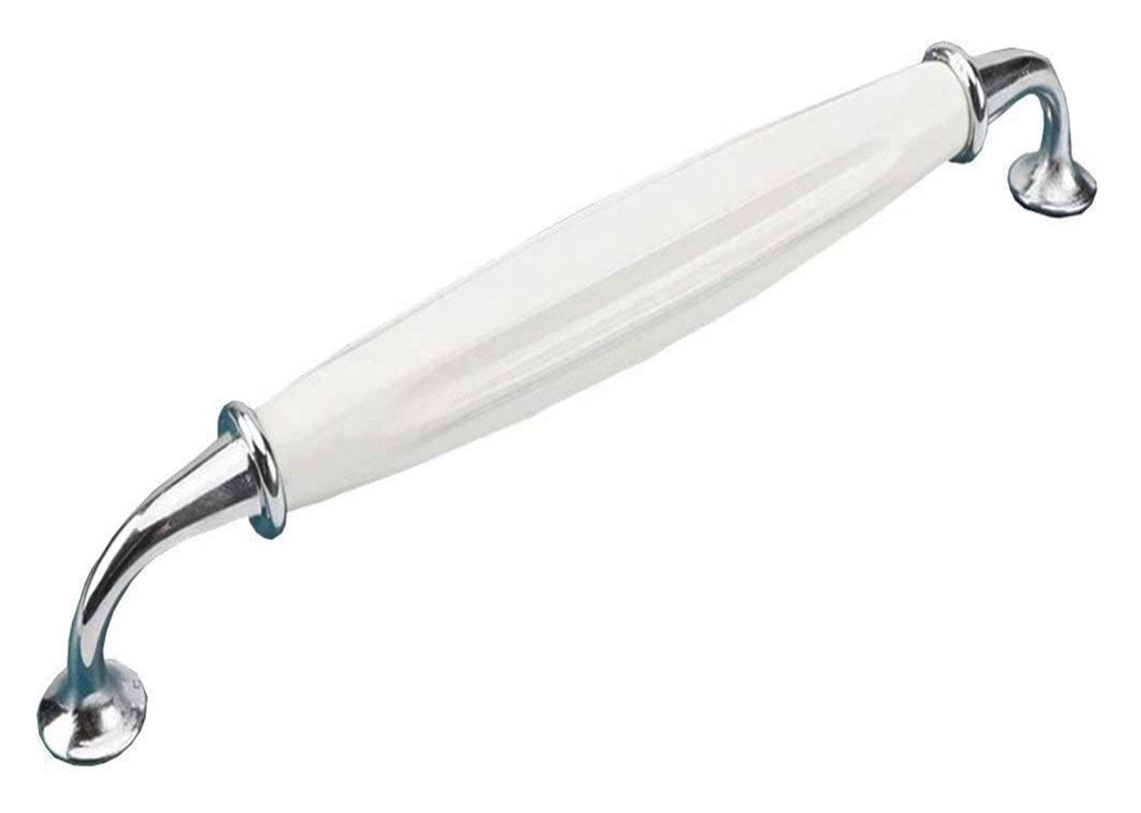 Pulls Black Drawer Handle Door Handles 10 Pcs Vintage Style Classic White Ceramic Drawer Knobs Dresser Cabinet Cupboard Wardrobe Pull Handles Door Knobs (Color : Silver, Size : Hole distance 128mm)