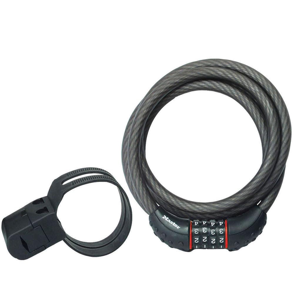 Cable Lock, Set Your Own Combination Bike Lock, 6 ft. Long, Black, 8122D