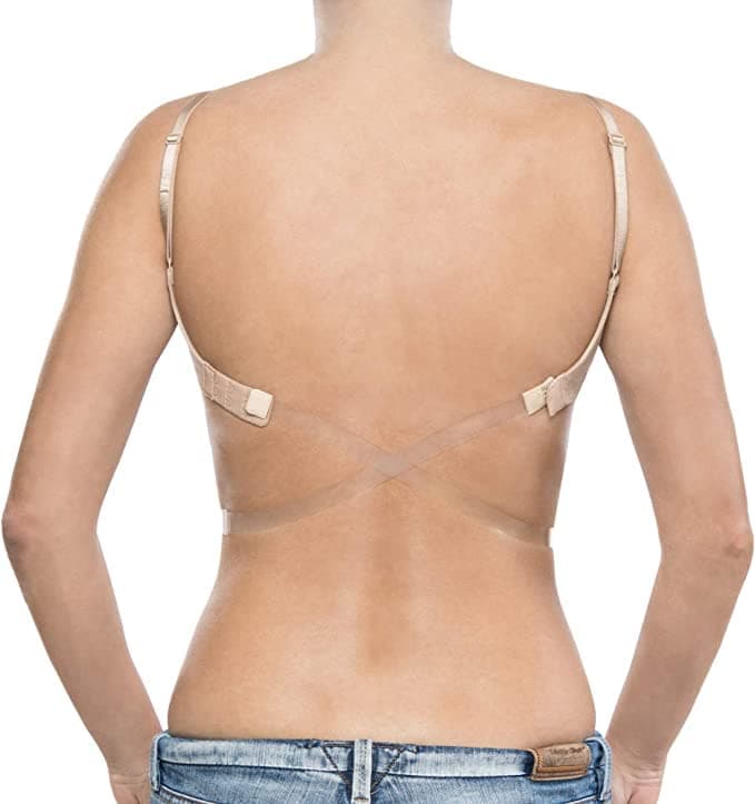 Silicone Low Back Bra Straps, Converter for 1 & 2-Hook, Lower Back by 10cm, Transparent, Adjustable