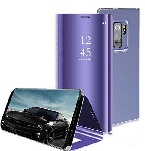 Omorro Smart Case for Galaxy S9 Plus Sleep/Wake Window View Translucent Design Flip Wallet 360 Full Body Built-in Screen Protection Slim Hard Mirror Stand Kickstand Cover for Samsung Galaxy S9 Plus