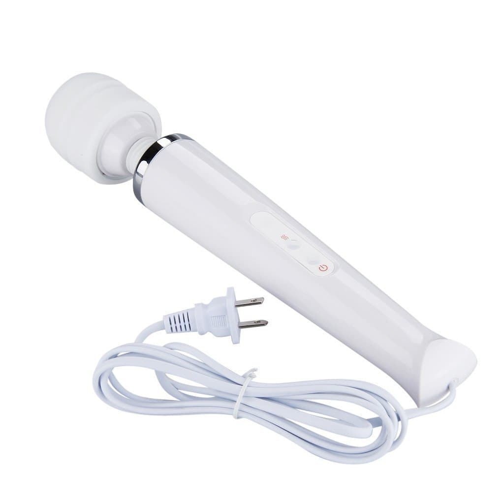 POWERFUL 8 Speed HandHeld massager with soft silicone head - white