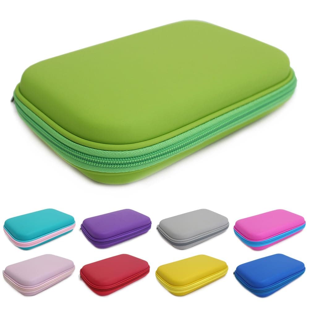 Fashion Stationery Pencil Cases for Boys Girls Kids Teenagers Large Hard Pencil Case Hardtop Hard Shell Case Travel Box Kids Girls Boys Gaming Device Storage Case (Green)