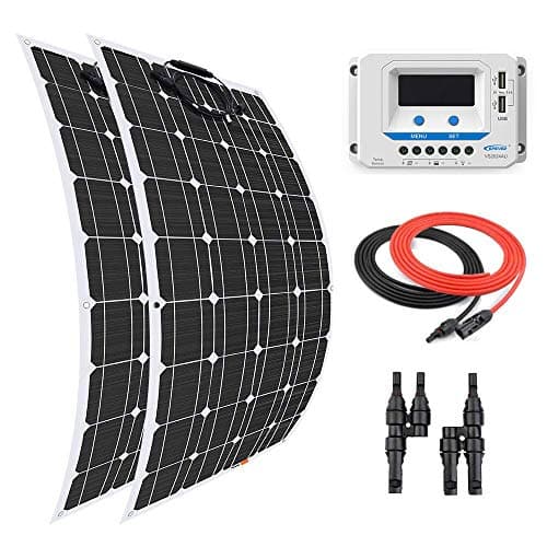 Giosolar 200 Watt 12 Volt Solar Panel Kit Monocrystalline Panel with 20A LCD Charge Controller for RV Solar Charging Off-Grid System