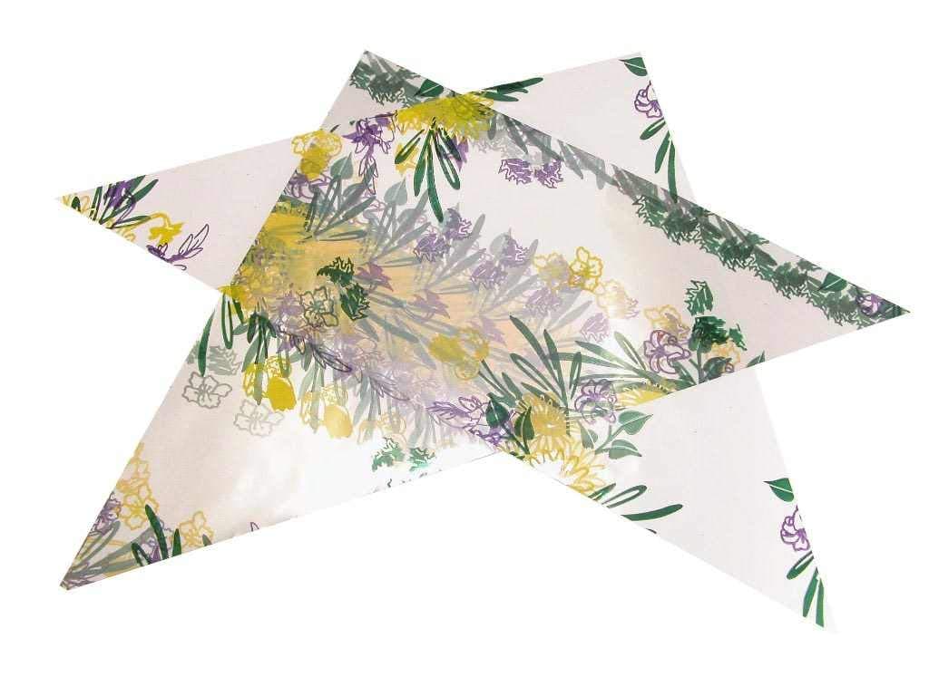 Cut Cello Small Triangles Cellophane for Making Henna Cones - Yellow Flowers