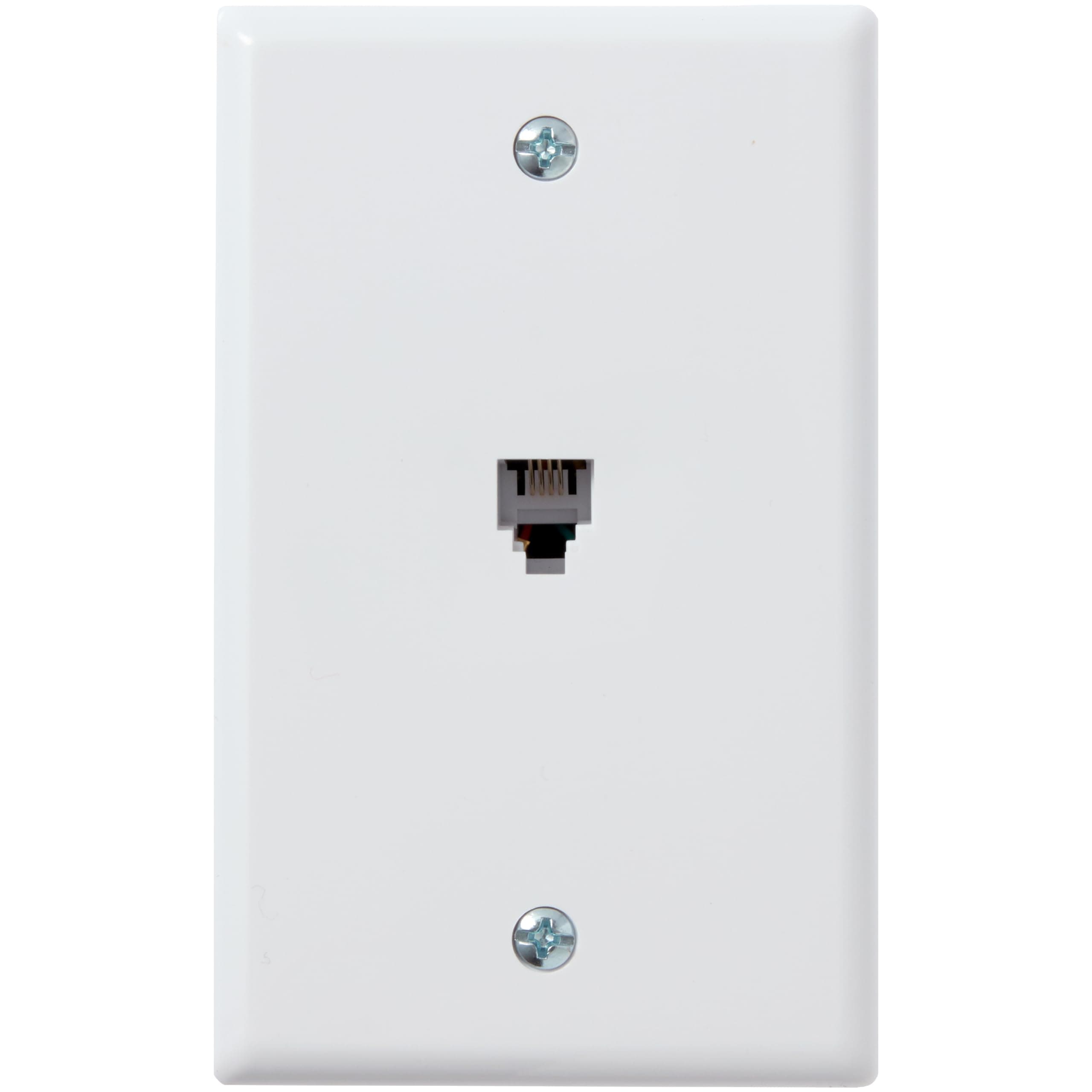 Newhouse Hardware White Surface Phone Jack Plate, 1-Pack