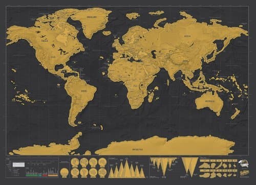 Megashopping(TM)Scratch Off World Map Deluxe Edition Poster Personalized Travel Vacation