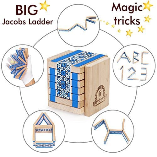 Big Jacobs Ladder Toy for Magic Tricks. Brain Teaser Puzzle kit for Kids and Adults Blue Set