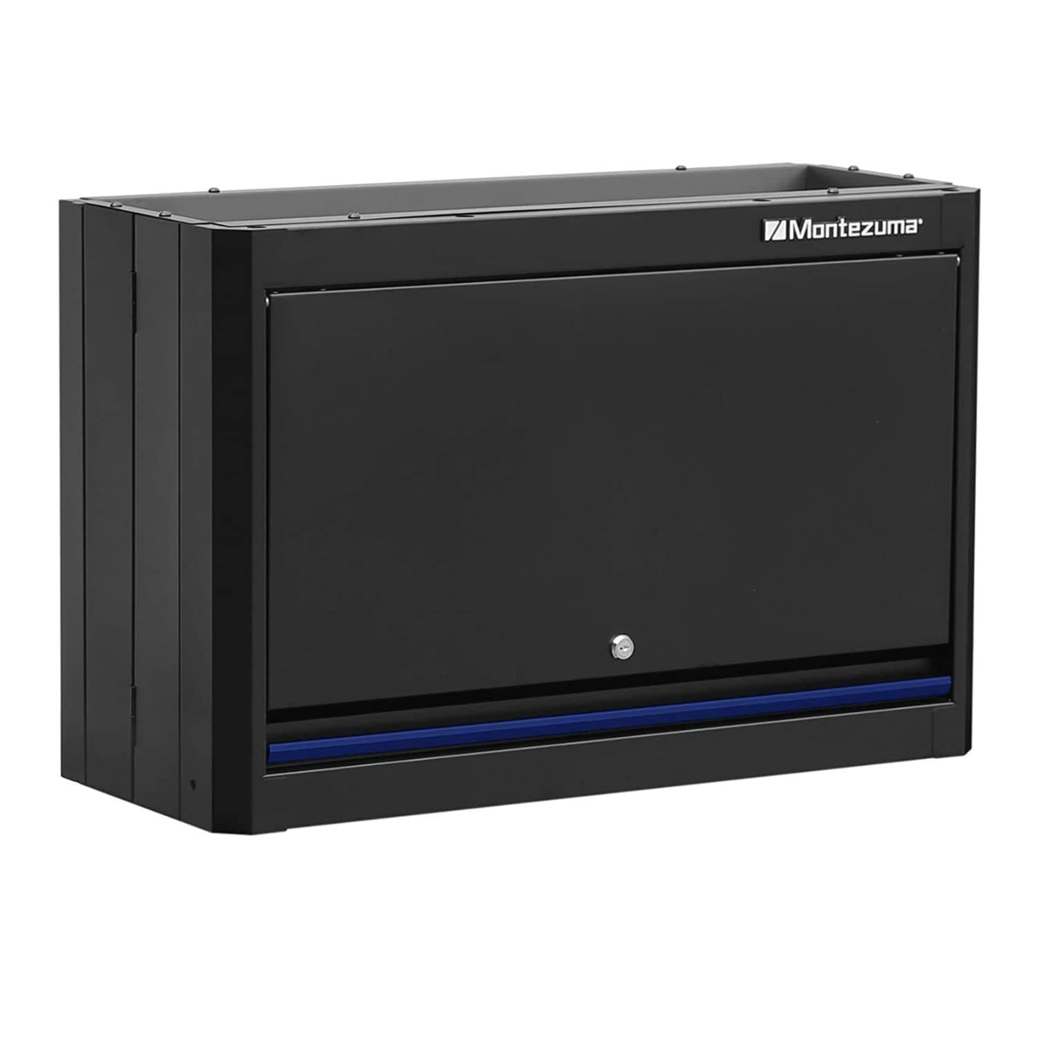 Garage Tool Storage System - 30.5 x 12" Locking Single Door Wall Cabinet with Magnetic Latches & Black Powder Coat Finish - BKMG30201WC