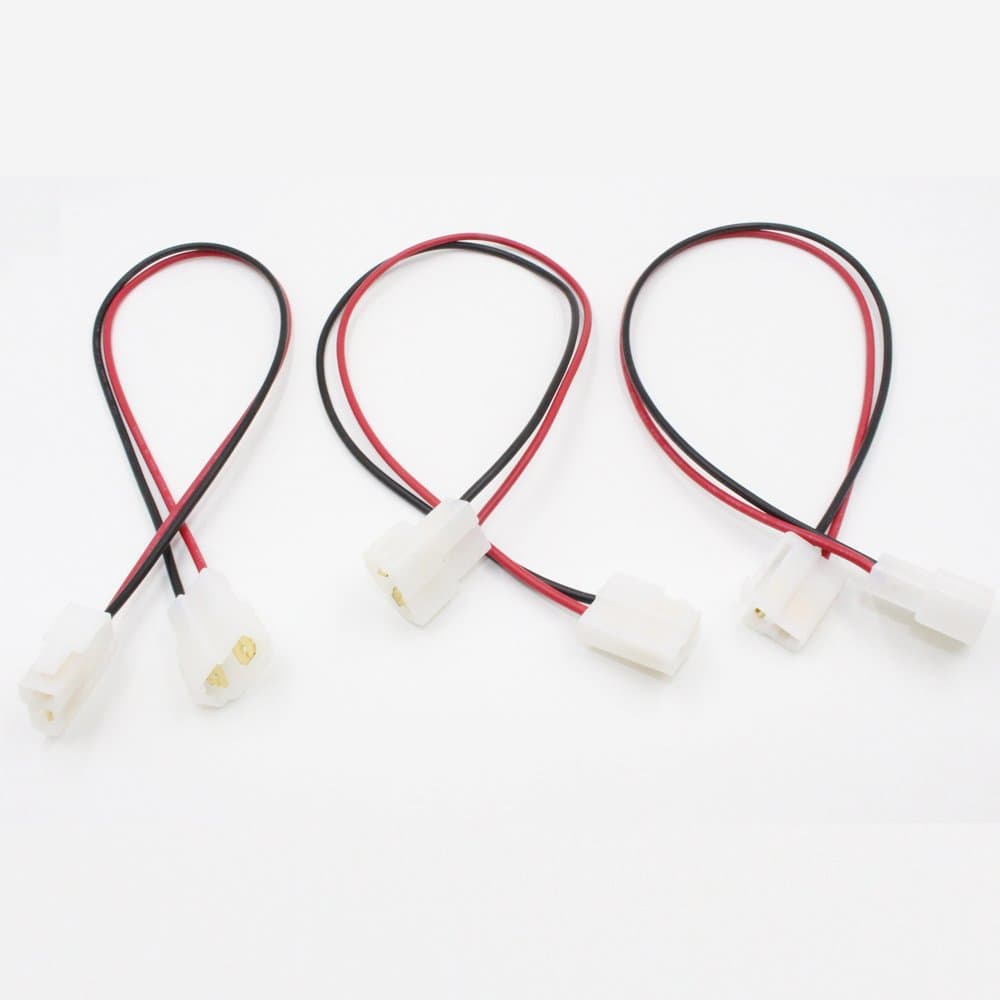 HiseNook 3 Set Pre Wired Cable 6.3mm 1/4 inches 2 Pin Way Electrical Connector Plug Male Female Socket Plug for Motorcycle Car