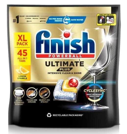 Finish Ultimate Plus All in One Dishwasher Tablets 45 Lemon
