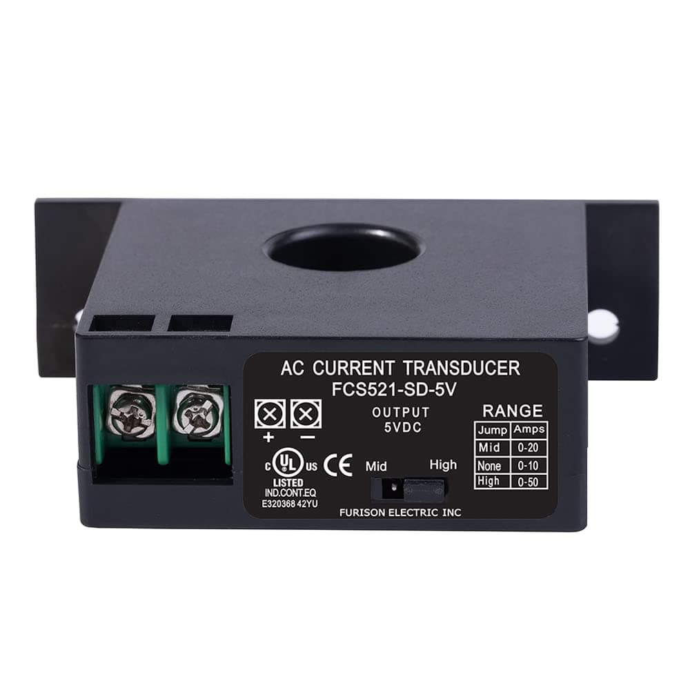 Current Transmitter, FCS521-SD-5V Current Transducer Transmitter Transformer Sensor AC Current Converter 0-50A