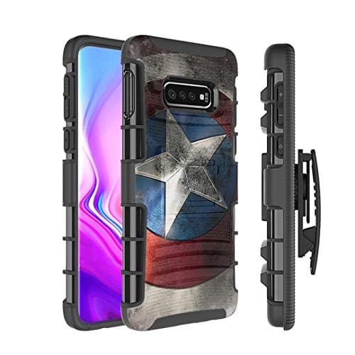Moriko Case Compatible with Galaxy S10e [Armor Layer Drop Protection Shockproof Kickstand Holster Combo Black Case] for Samsung Galaxy S10e - (Rock Star)