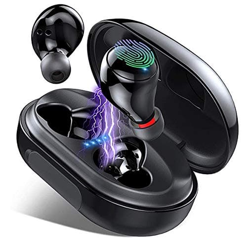 Ture Wireless Earbuds with Mic Bluetooth 5.0 Touch Control 100H Playtime TWStereo Hi-Fi Sound Waterproof IPX8 in-Ear Headphone,with 3500mAh Charging Case,Earphones for Sports/Fitness/Running.