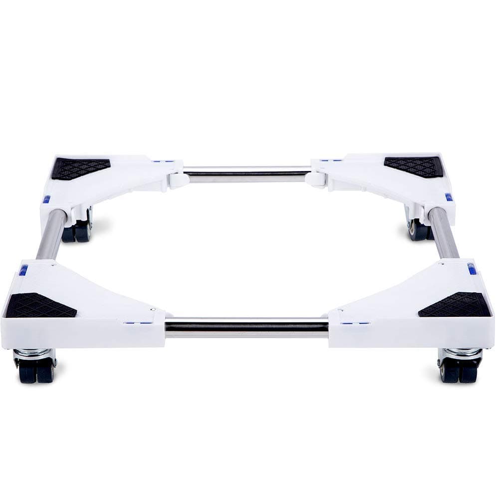 SMONTERMultifunctional Adjustable Universal Mobile Base for Tumble Dryer, Washing Machine, Refrigerator, 4 Wheels, White
