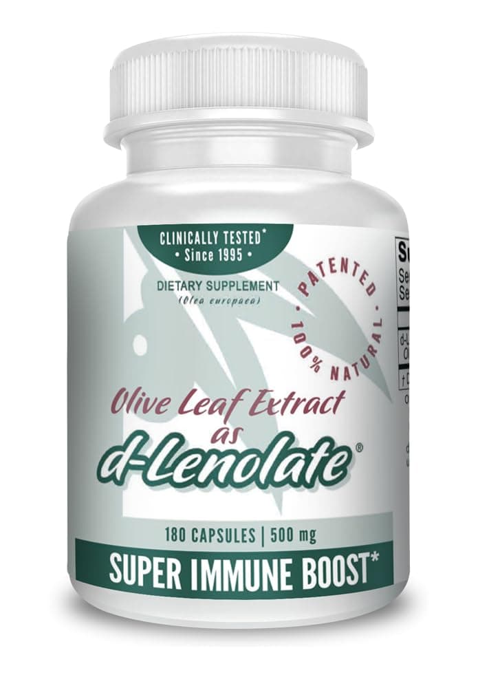 East Park Olive Leaf Extract (OLE) Super Strength d-Lenolate 500mg | 18% or More Oleuropein Immune System Booster | 180 Vegetarian Capsules (Non-GMO)