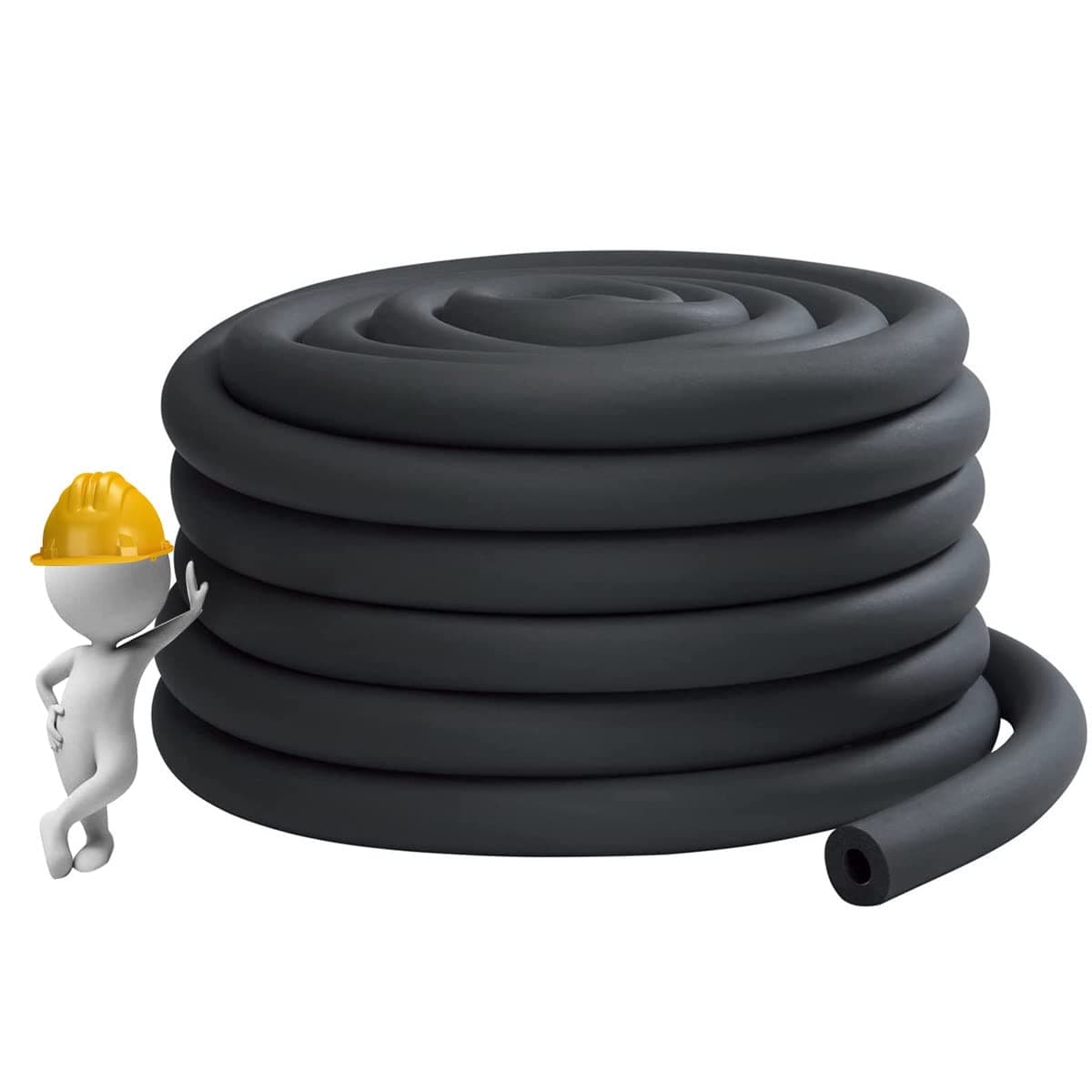 Industry Pipe Insulation, 3/4" 1" 1-1/4" 1-1/2" 2" 2-1/2" 3" 3-1/2" 4" Foam Insulation Tube, Anti-Freeze Waterproof Rubber Hose for Hot and Cold Water Pipes (Color : 0.79", Size : ID 4")