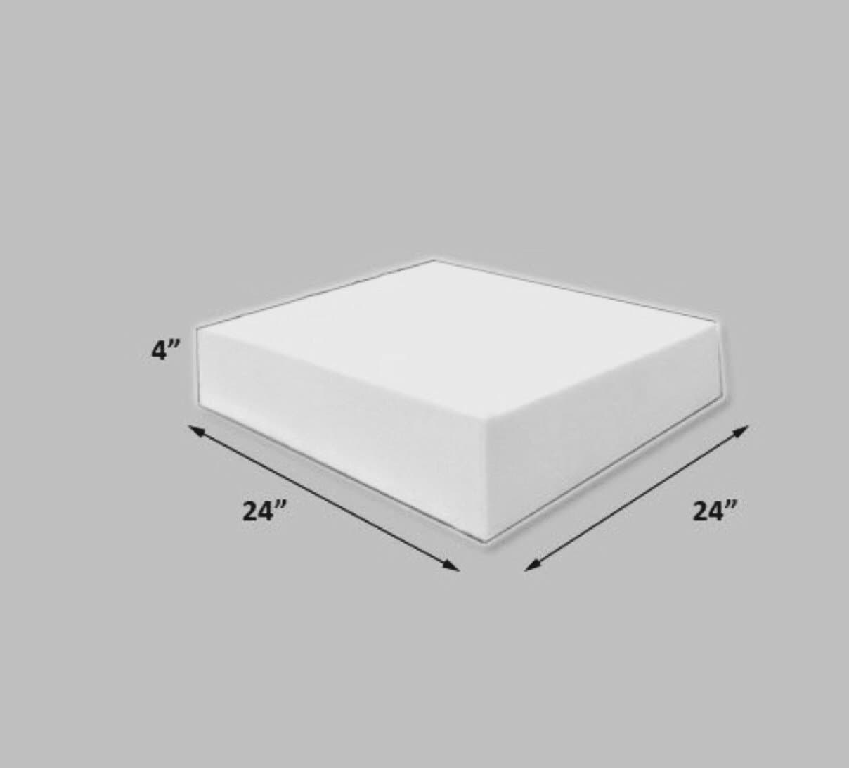 Upholstery Foam 4" Thick, 24" Wide x 24" Long Medium Density