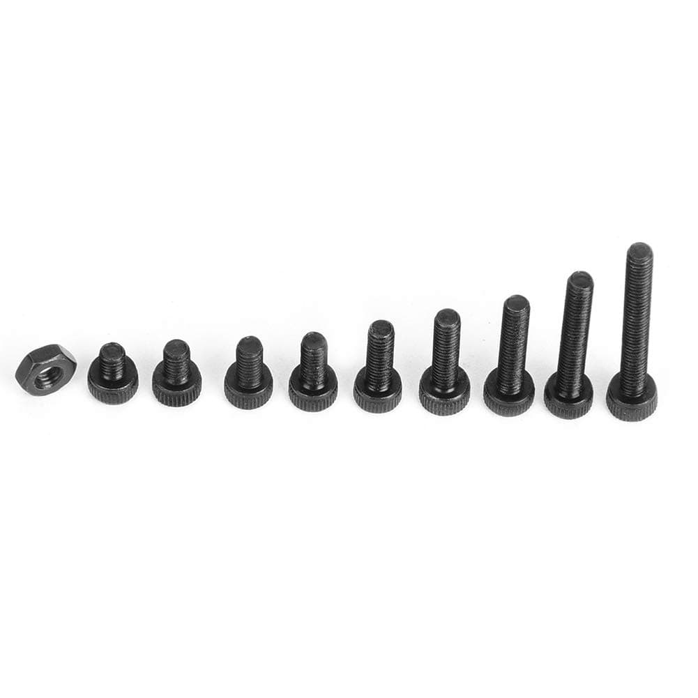 Black Hex Screw Combination,300pcs M2.5 x 3-20mm 12.9 Grade Black Alloy Steel Hex Socket Head Cap Screw Bolt with Nut