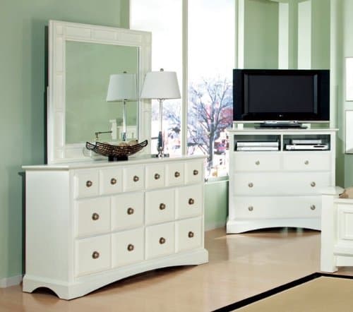 GALIA DRESSER AND MIRROR WHITE