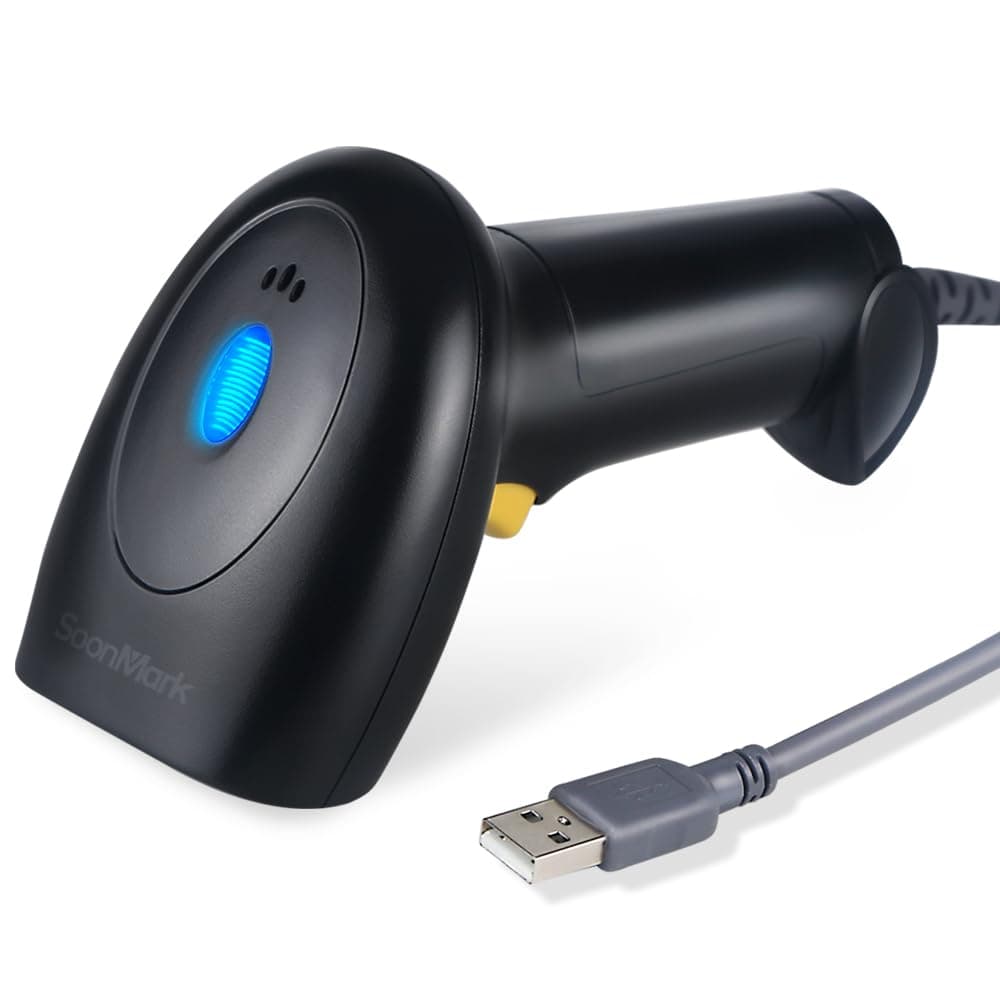 Handheld USB Barcode Scanner Wired Automatic 1D Bar Code Reader for Supermarket, Convenience Store, Warehouse