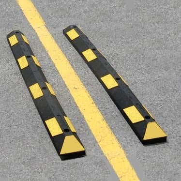 Park-It Garage Parking Stop, 48" Rubber w/Stripe