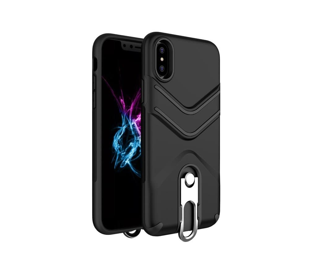 Milabella Case Compatible with iPhone X Unique Design Hanger Black