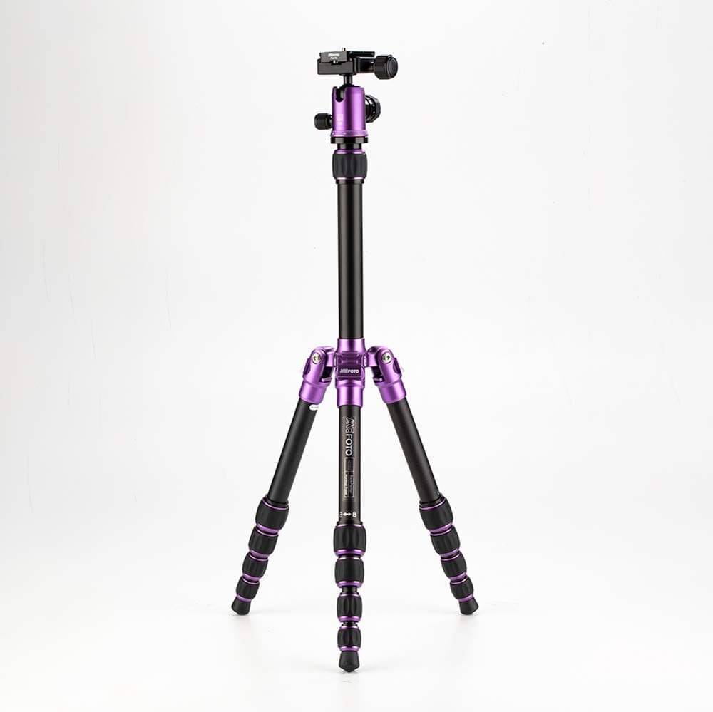 MeFOTO BackPacker Compact Tripod Kit with 5 Section Aluminium Legs - Purple
