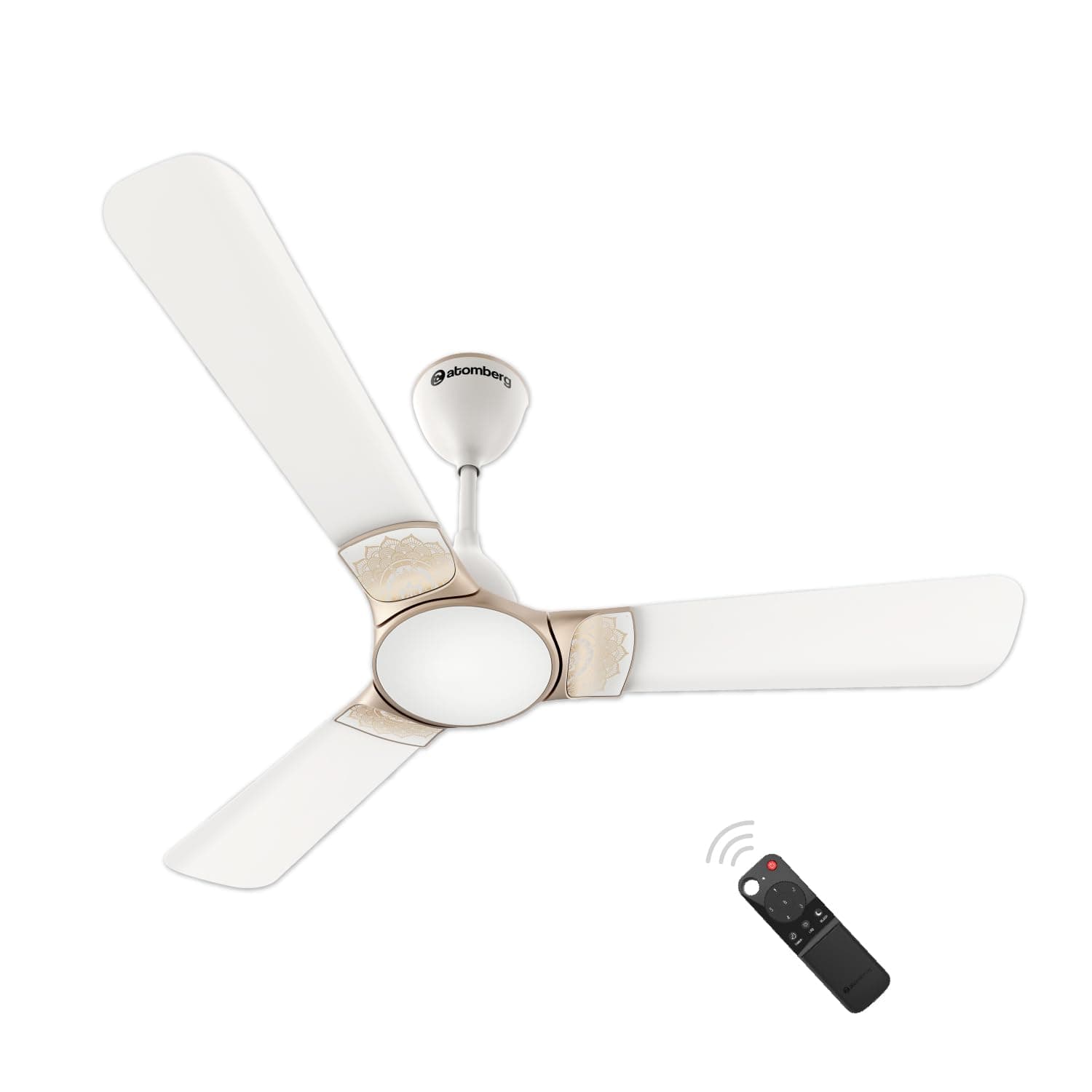 atomberg Erica 1200mm BLDC Ceiling Fan with Remote Control | BEE 5 star Rated Energy Efficient Ceiling Fan | High Air Delivery with LED Indicator | 2+1 Year Warranty (Snow White)