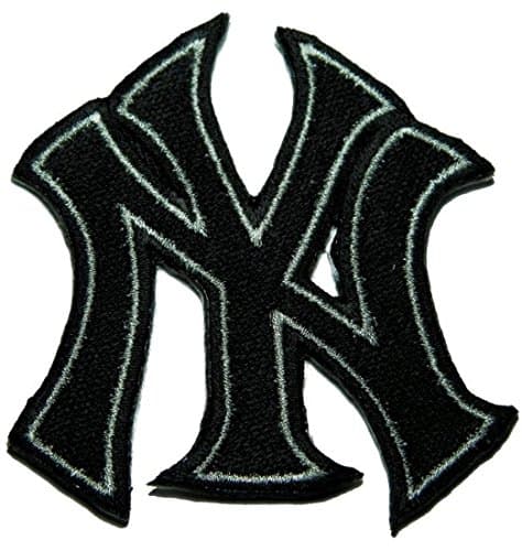 Black Ny Patch Embroidered Iron on Hat Jacket Hoodie Backpack Ideal for Gift/ 6.8cm(w) X 7.5cm(h)