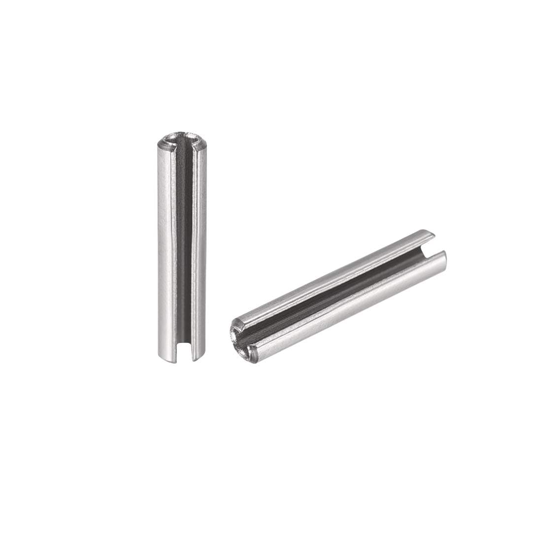 sourcing map Slotted Spring Pin - M2 x 10mm 304 Stainless Steel Split Spring Roll Dowel Pins Plain Finish 20Pcs