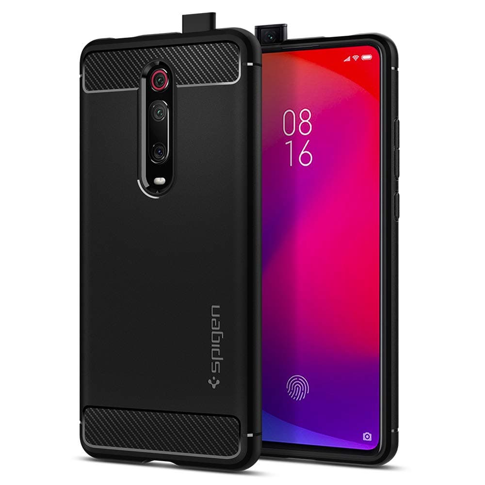 Spigen, Rugged Armor, Case Compatible for Xiaomi Mi 9T / Mi 9T Pro, Original Patent Design Black TPU Phone Cover for Xiaomi Mi 9T / Mi 9T Pro Case