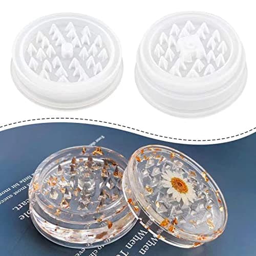 Large Grinder Mold for Resin - 3in Resin Grinder Mold with Efficient Spikes Shape, Premium Silicone Grinder Molds for Resin Casting to Grinding Spice and More - 1pc