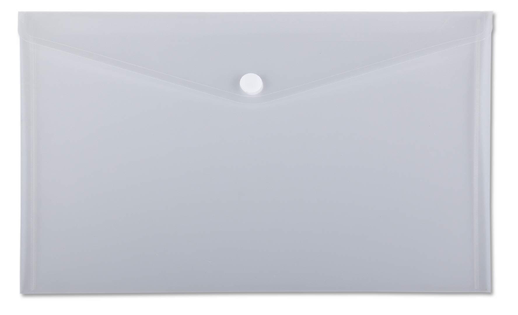 Europel Pack of 5 Wallet Folder A3 Size Envelope Document Folder with Hook & Loop Closure Clear & Transparent for Home, Offices, School & Businesses Landscape Document Organizer & Holder