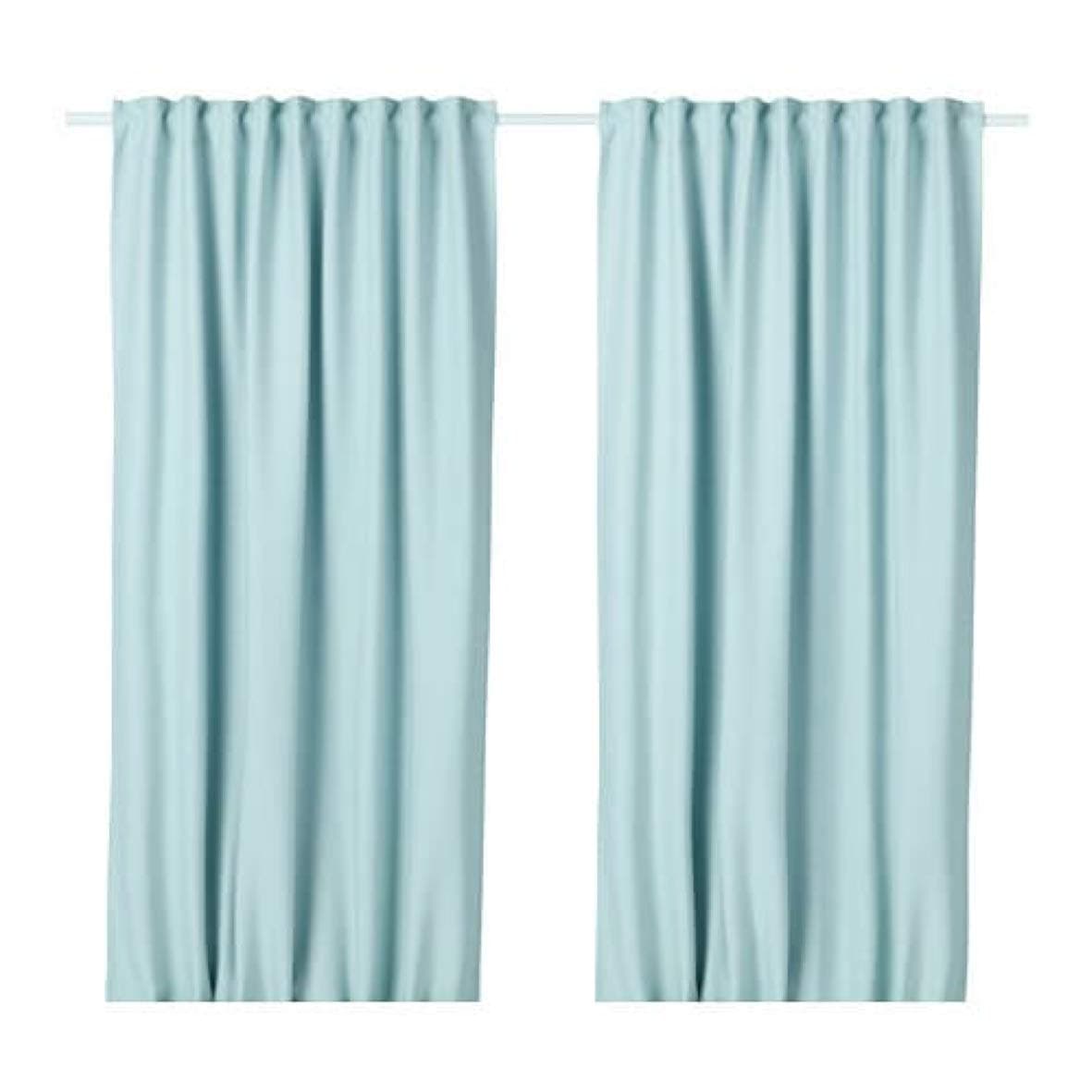 IKEA Vilborg Curtains 1 Pair White / Turquoise / 2 Pack 304.234.18 Size 57x98