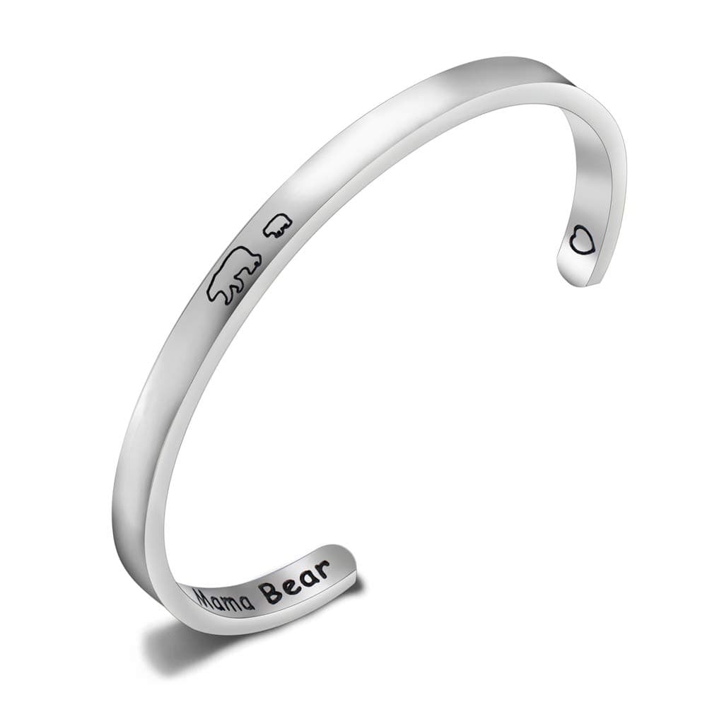 AnliveMama Bear Bracelet with 1 2 3 Cubs Adjustable Bangle Bracelet Mom Gifts