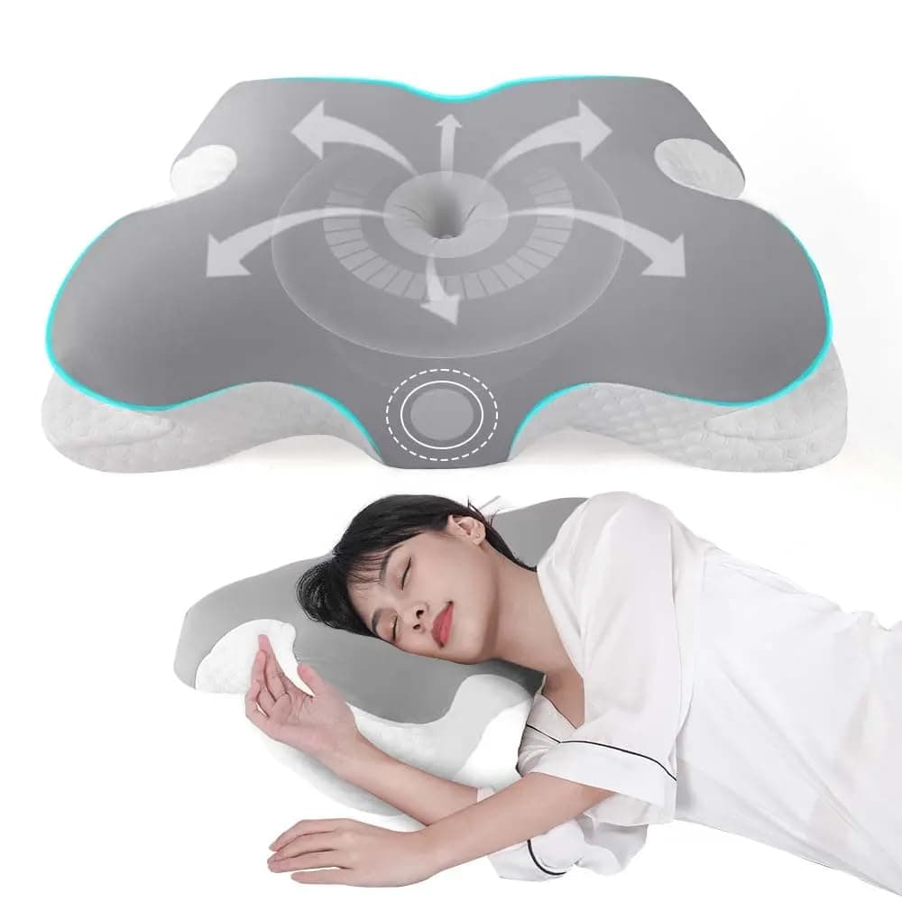 Memory Foam Butterfly Shape Cervical Pillow - Ergonomic Orthopedic Neck Support for Shoulder, Neck Pain Relief - Improved Sleep Ideal for Side, Back, Stomach Sleeping - Includes Washable Cover (Grey)