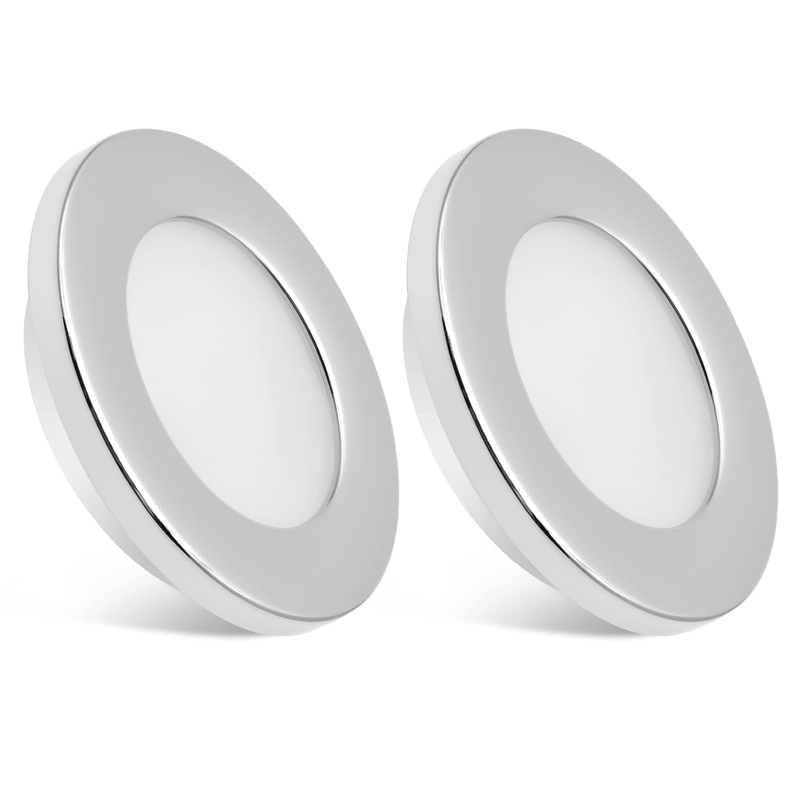 Dream lighting RV Interior LED Lights 2.76inch Recessed Ceiling Light Cool White 200lumens, Chrome Bezel, Pack of 2