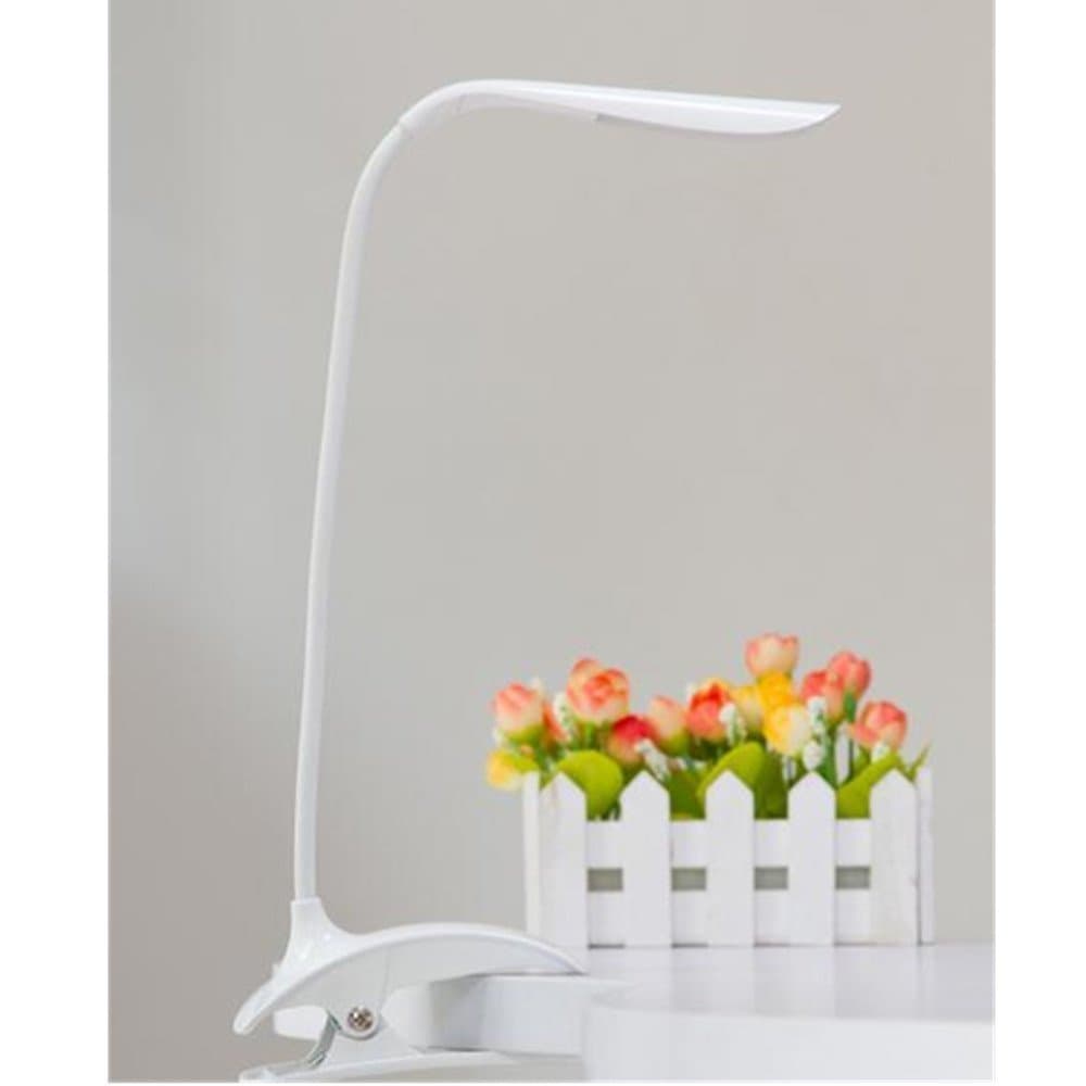 BONDWL Portable Flexible Neck LED Light Table Desk Reading Lamp with clip/touch Sensor 3-Level Adjustable Brightness book Light/Rechargeable Lithium battery/Energy Saving USB Charge LED Desk Lamp