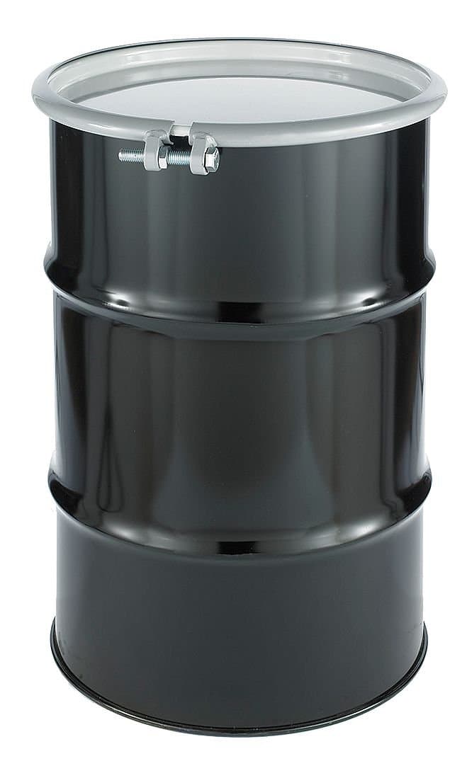 Transport Drum, Open Head, 30 gal., Black