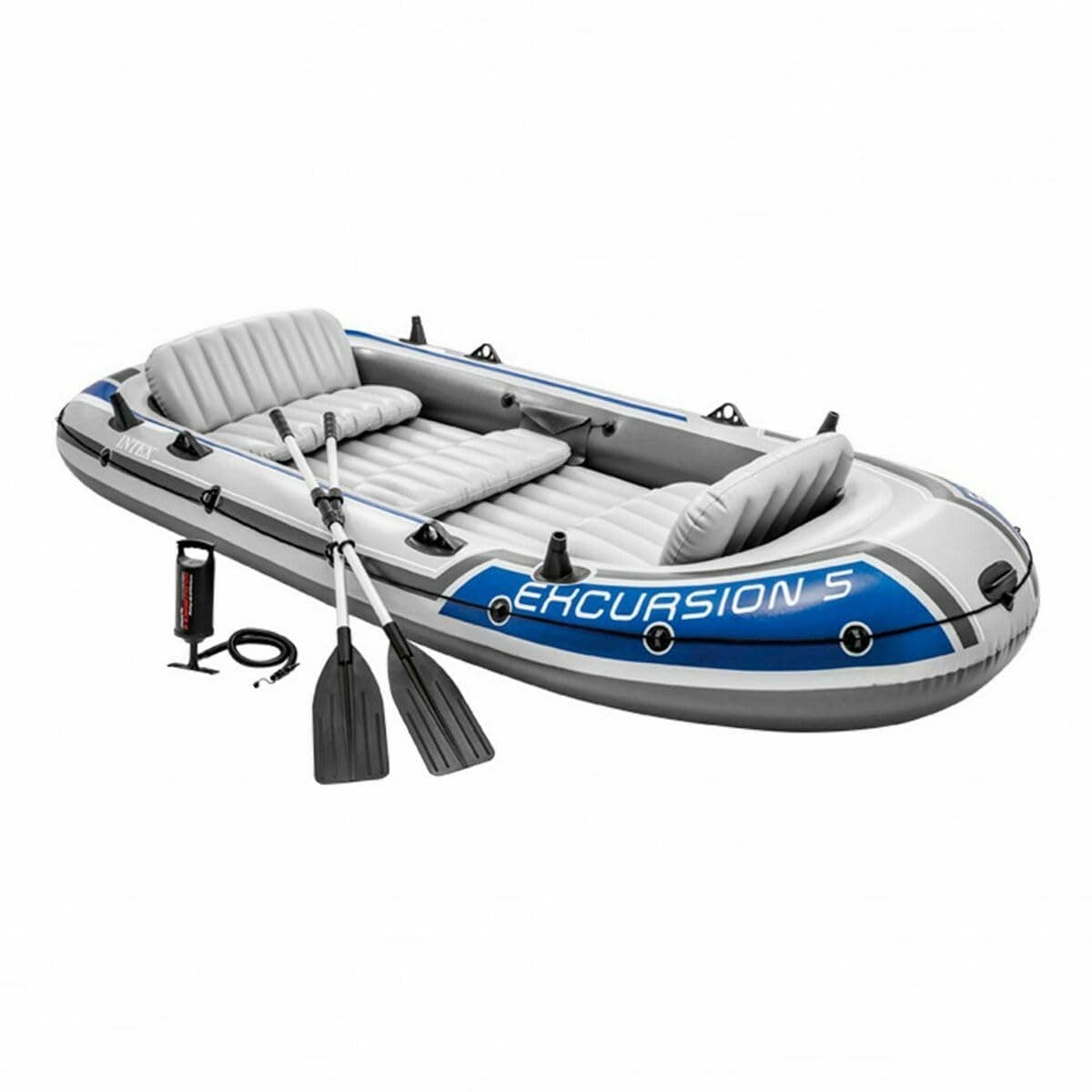 Intex Excursion Inflatable Boat Set with Aluminium Oars and Pump (4 Person or 5 Person Model)