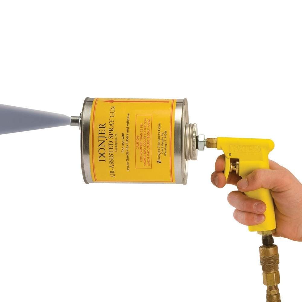 Rockler Air-Assisted Flocking Spray Gun with Canister - Pneumatic Paint Sprayer Gun for Suede-Tex Fibers - Air Compressor Paint Applicator 3/8" Thread - Automotive, Furniture & Detail Kit