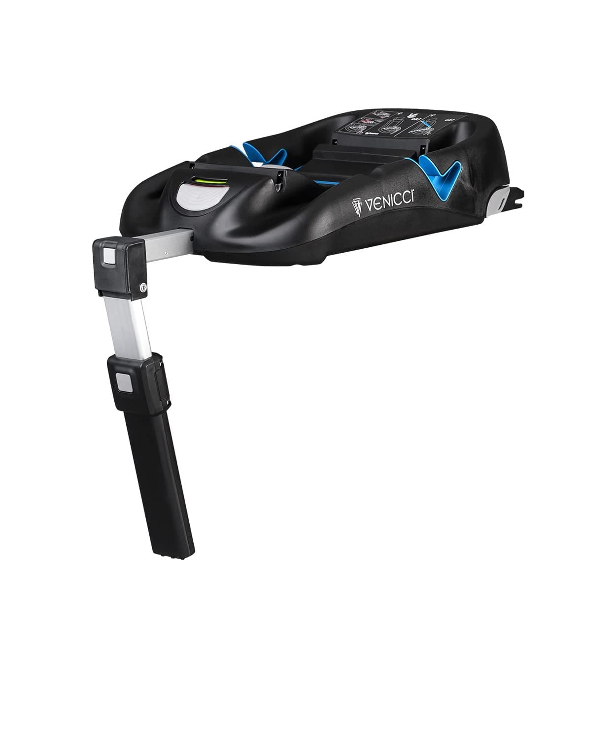 Venicci ISOFIX Car Seat Base with Visual Locking Indicator and Extendable Support Leg for Toddlers, Kids or Babys