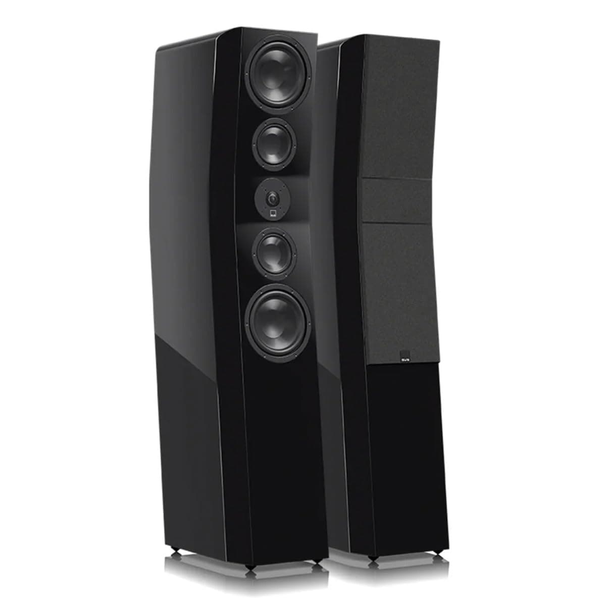 Ultra Evolution Titan 3 Way Tower Speakers with Quad 6.5 Inch Woofers - Pair (Piano Gloss Black)
