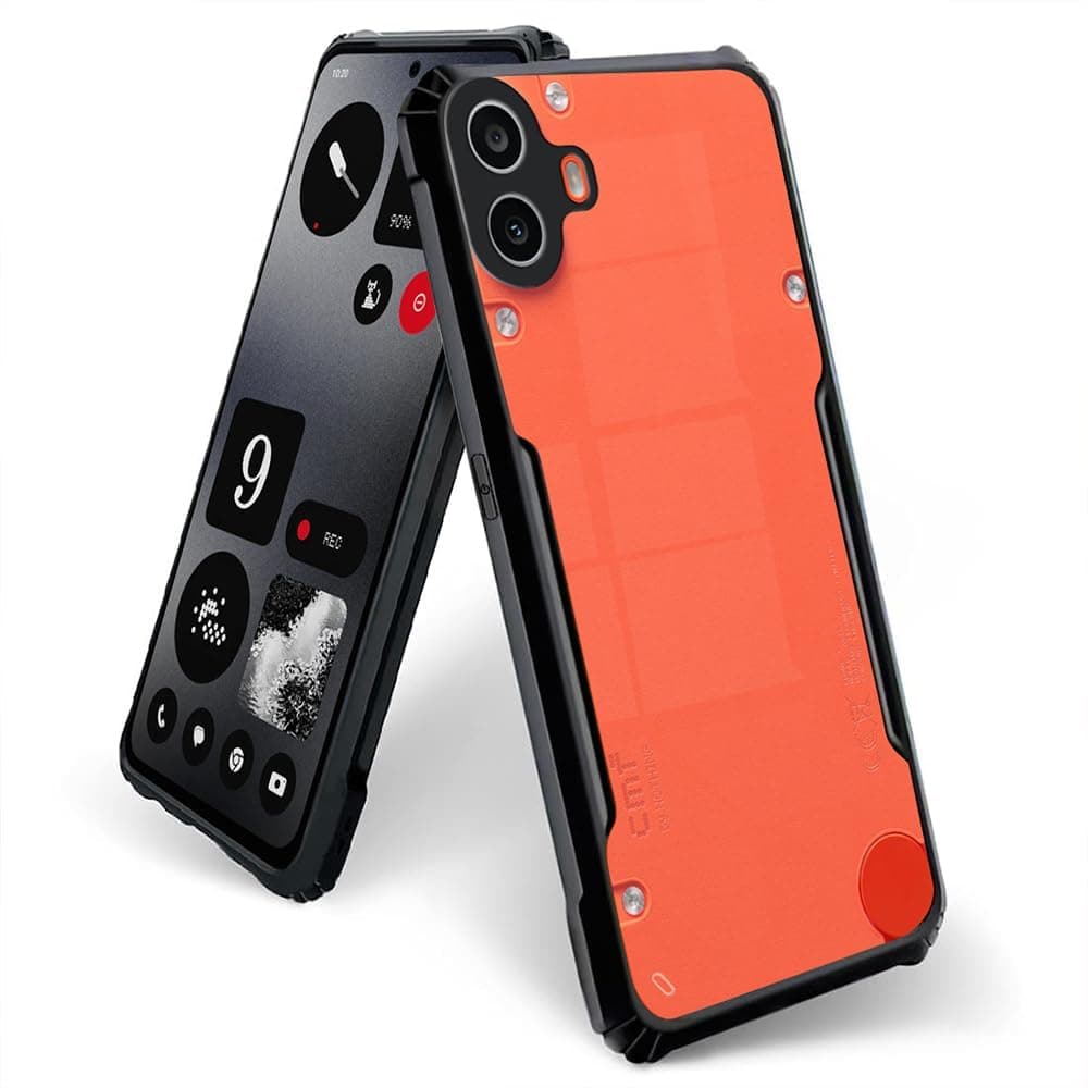 Nothing CMF Phone 1 Case Shockproof Bumper Crystal Clear 360 Degree Protection TPU+PC Camera Protection Acrylic Transparent Cover for Nothing CMF Phone 1 Black