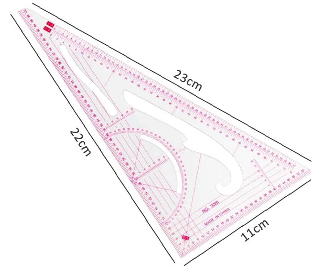 22 * 11CM Triangle Ruler Tailor Sewing Ruler 1 Pack