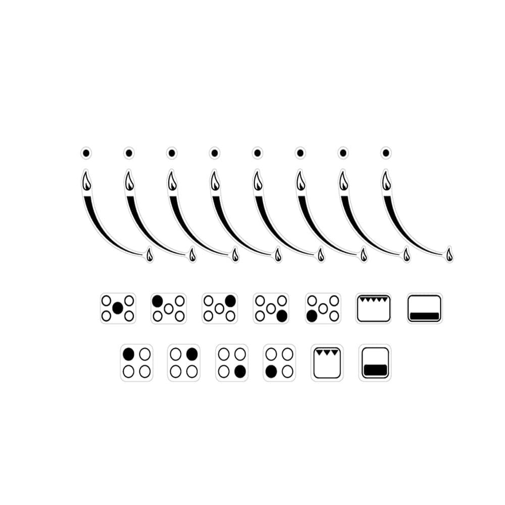 MANWU 2 Sets Flame Indicators Ring Stove Sticker Decal Label for Burner cooktop hob Cooker top Markings Oven Replacement Adhesive knob Symbols (Black Print for Silver, White or Light Coloured Stove)